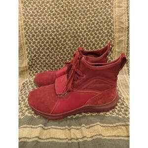 Puma Phenom Cordovan Red Suede Nylon Training Shoes Women's Size 6.5        sb9